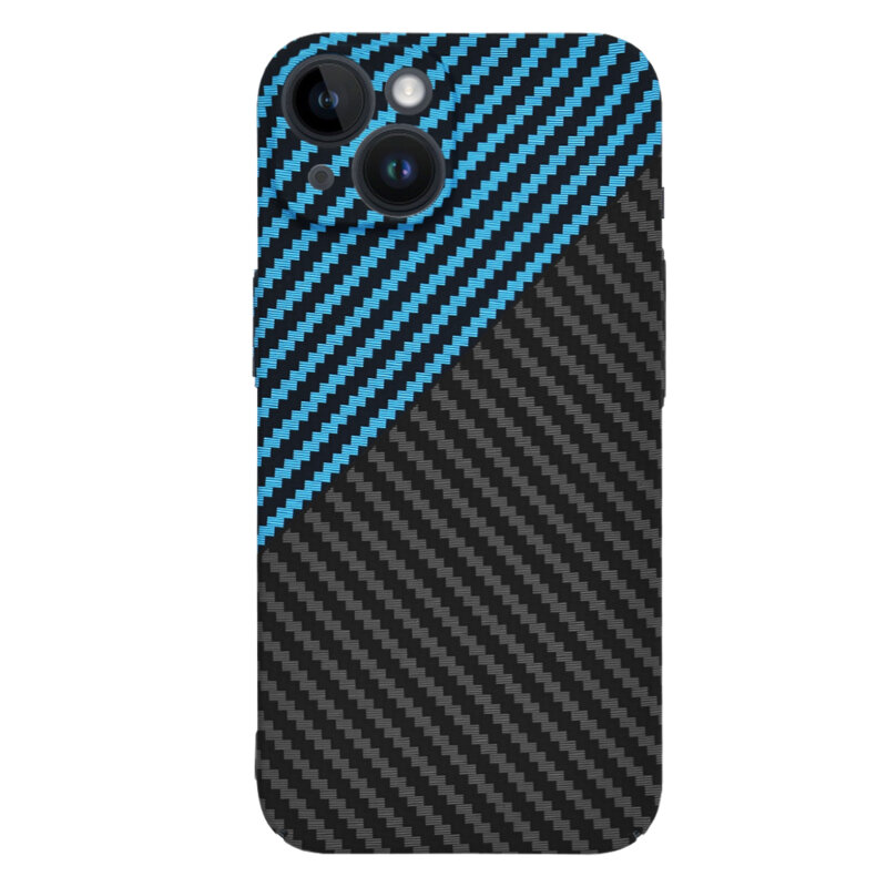 Husa iPhone 14 Techsuit Carbonite FiberShell, bleu