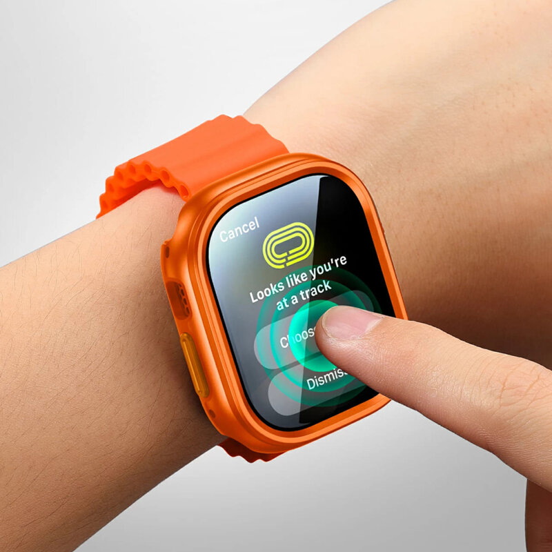 [Pachet 360°] Husa + 2 x folie Apple Watch Ultra 2 ESR Armorite Protection Set, crem