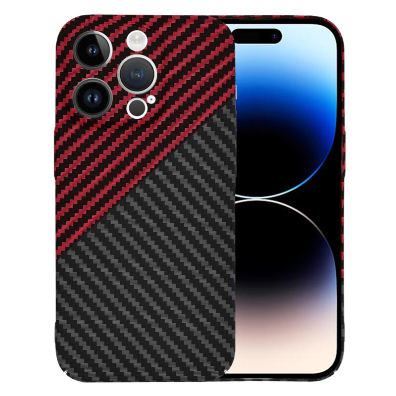 Husa iPhone 14 Pro Techsuit Carbonite FiberShell, rosu inchis