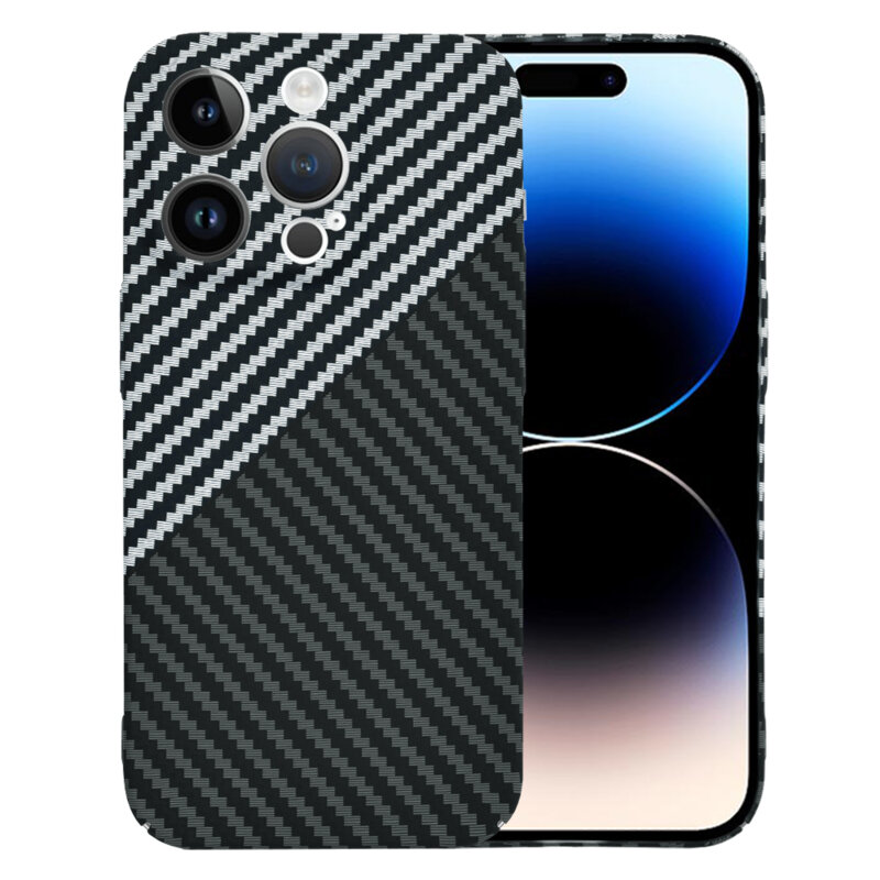 Husa iPhone 14 Pro Techsuit Carbonite FiberShell, gri