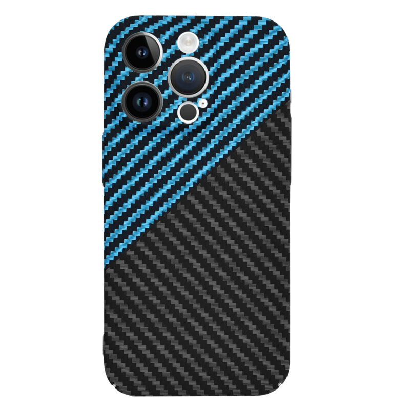 Husa iPhone 14 Pro Techsuit Carbonite FiberShell, bleu