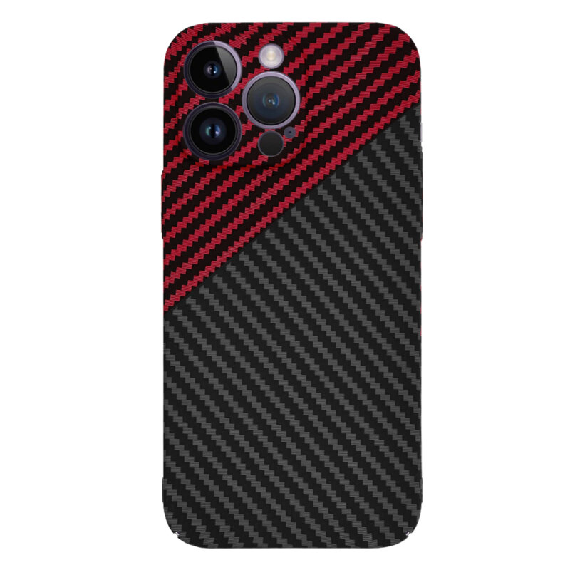 Husa iPhone 14 Pro Max Techsuit Carbonite FiberShell, rosu inchis