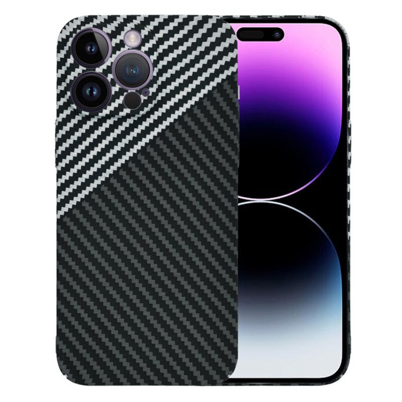Husa iPhone 14 Pro Max Techsuit Carbonite FiberShell, gri