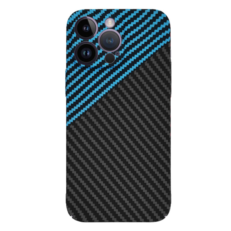 Husa iPhone 14 Pro Max Techsuit Carbonite FiberShell, bleu