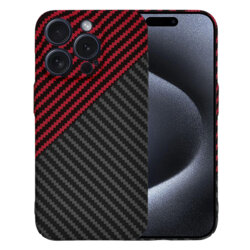 Husa iPhone 15 Pro Techsuit Carbonite FiberShell, rosu inchis