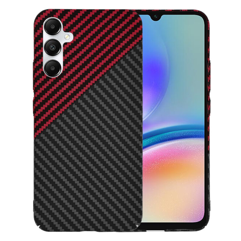 Husa Samsung Galaxy A05s Techsuit Carbonite FiberShell, rosu inchis