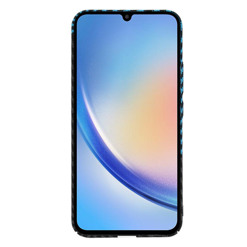 Husa Samsung Galaxy A34 5G Techsuit Carbonite FiberShell, bleu
