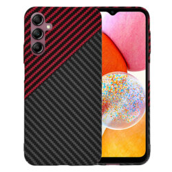Husa Samsung Galaxy A14 4G Techsuit Carbonite FiberShell, rosu inchis