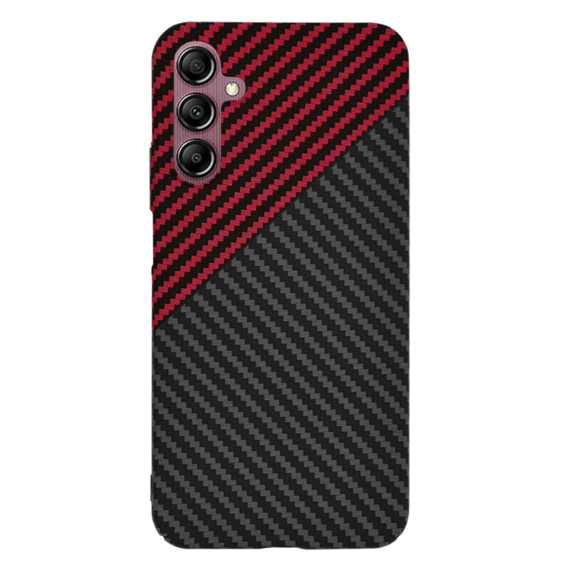 Husa Samsung Galaxy A14 4G Techsuit Carbonite FiberShell, rosu inchis
