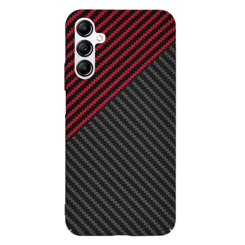 Husa Samsung Galaxy A14 5G Techsuit Carbonite FiberShell, rosu inchis