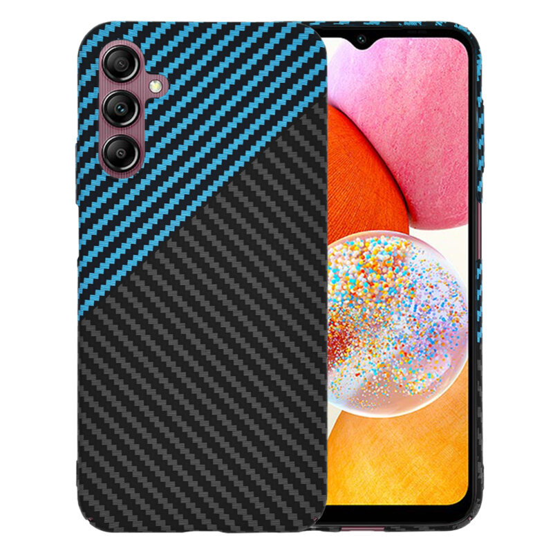 Husa Samsung Galaxy A14 4G Techsuit Carbonite FiberShell, bleu