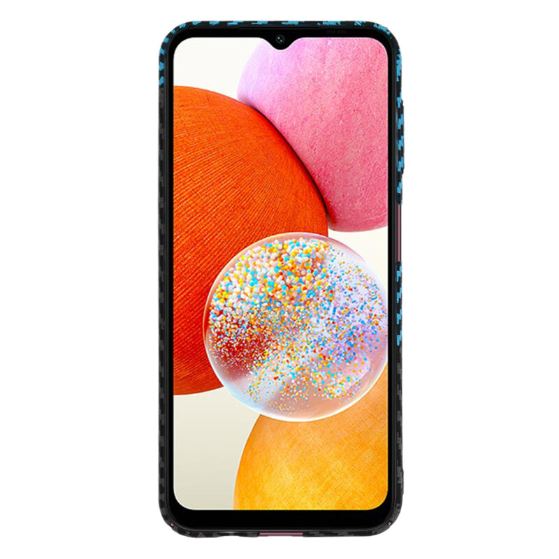 Husa Samsung Galaxy A14 4G Techsuit Carbonite FiberShell, bleu