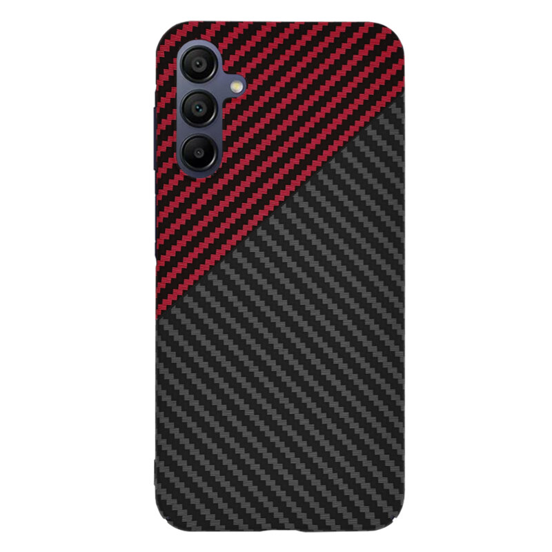 Husa Samsung Galaxy A15 4G Techsuit Carbonite FiberShell, rosu inchis