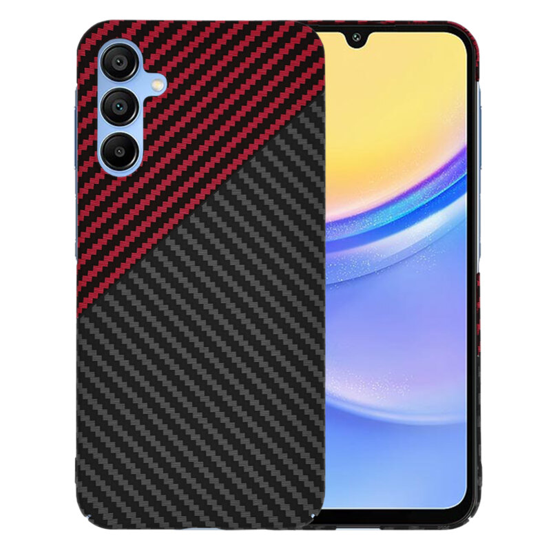 Husa Samsung Galaxy A15 5G Techsuit Carbonite FiberShell, rosu inchis