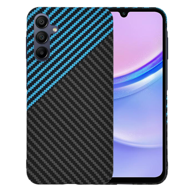 Husa Samsung Galaxy A15 4G Techsuit Carbonite FiberShell, bleu