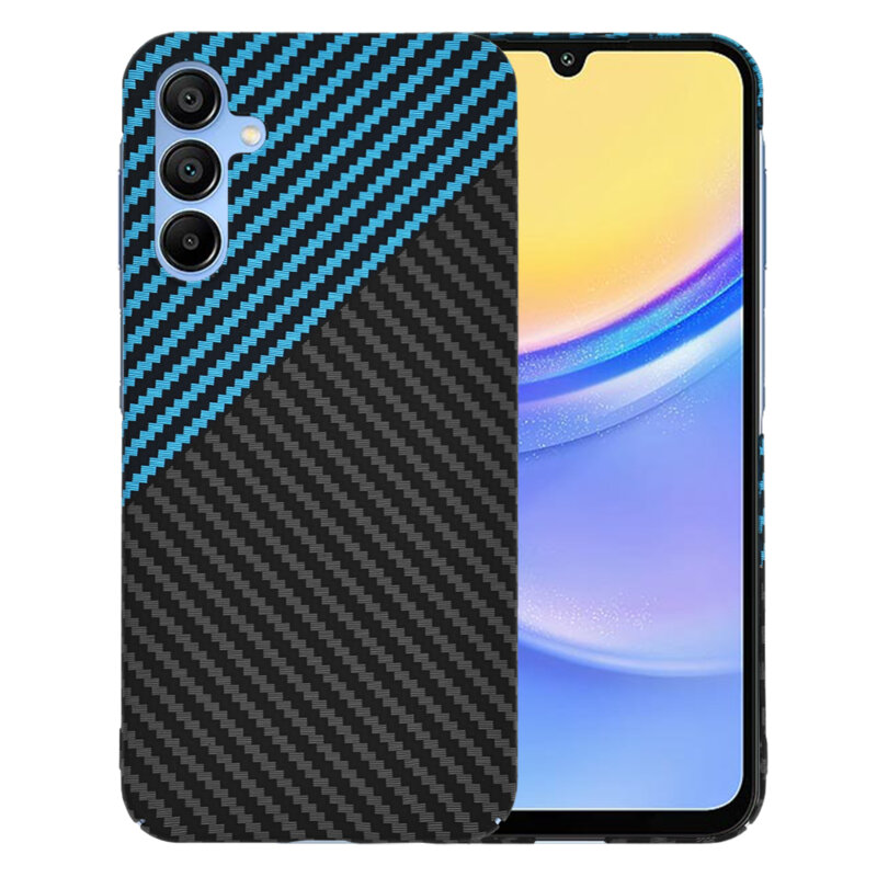 Husa Samsung Galaxy A15 5G Techsuit Carbonite FiberShell, bleu