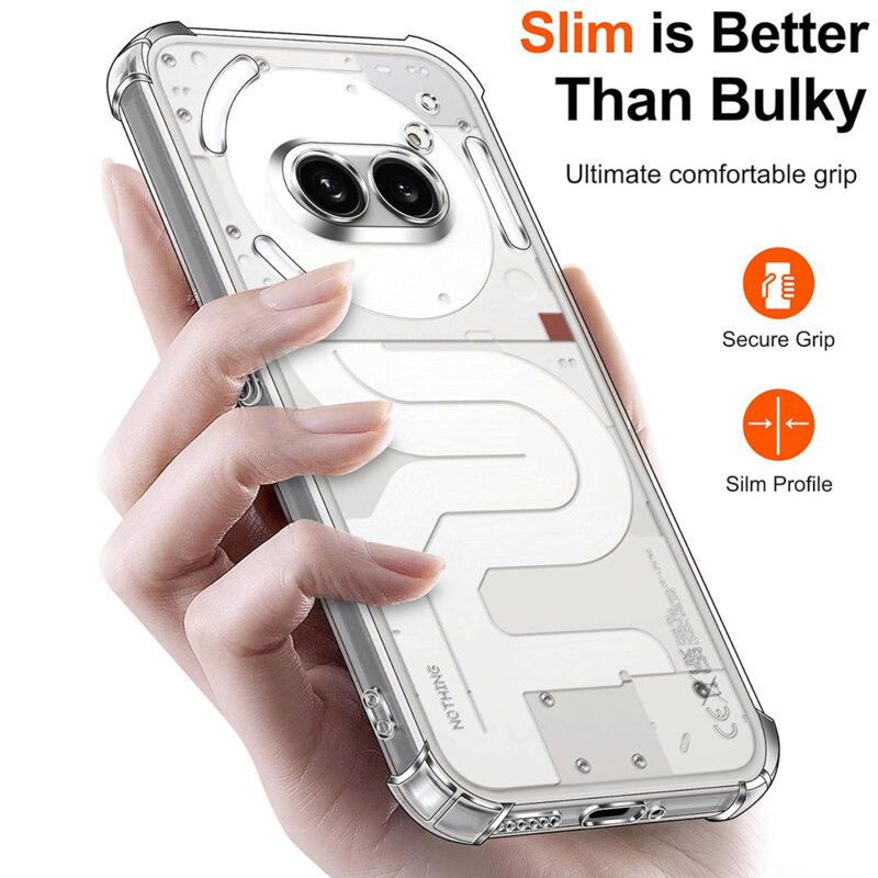 Husa Nothing Phone (2a) Plus Techsuit Shockproof Clear Silicone, transparenta