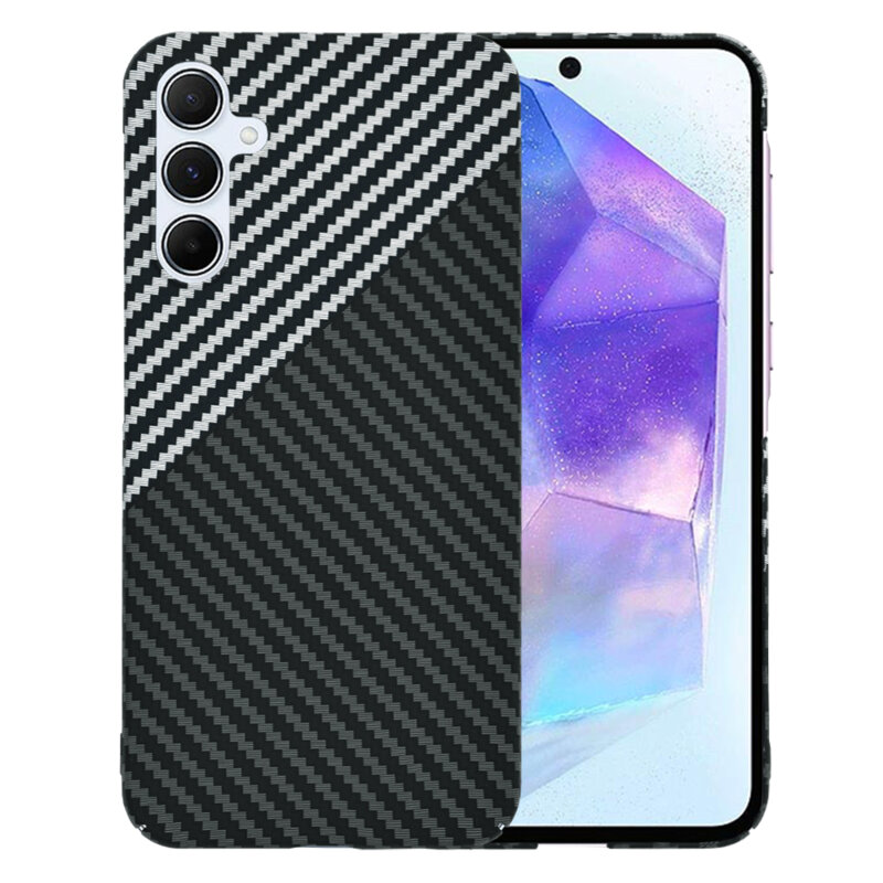 Husa Samsung Galaxy A55 5G Techsuit Carbonite FiberShell, gri