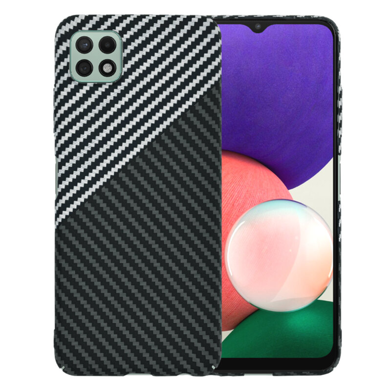 Husa Samsung Galaxy A22 5G Techsuit Carbonite FiberShell, gri