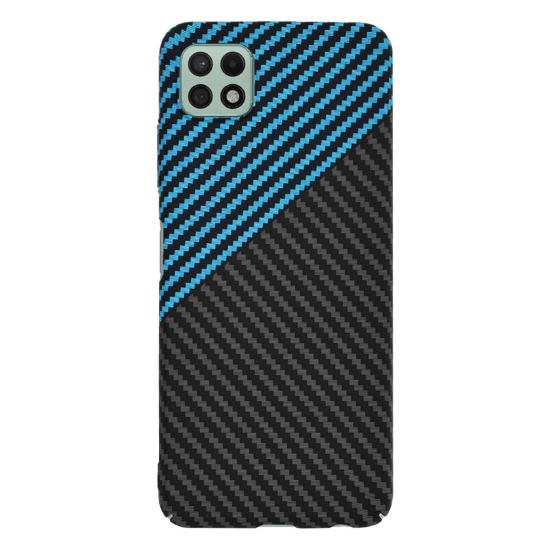 Husa Samsung Galaxy A22 5G Techsuit Carbonite FiberShell, bleu