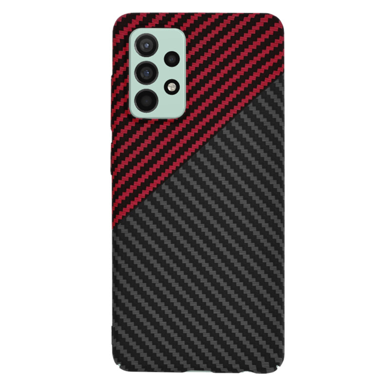Husa Samsung Galaxy A52s 5G Techsuit Carbonite FiberShell, rosu inchis