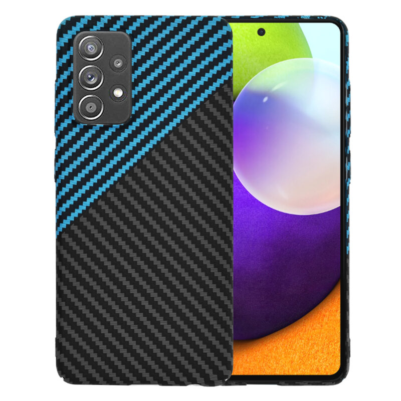 Husa Samsung Galaxy A52 4G Techsuit Carbonite FiberShell, bleu