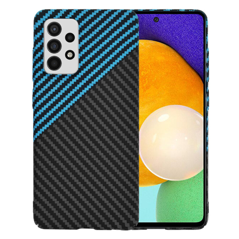 Husa Samsung Galaxy A52 5G Techsuit Carbonite FiberShell, bleu