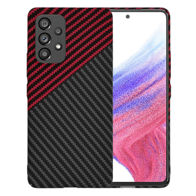 Husa Samsung Galaxy A53 5G Techsuit Carbonite FiberShell, rosu inchis