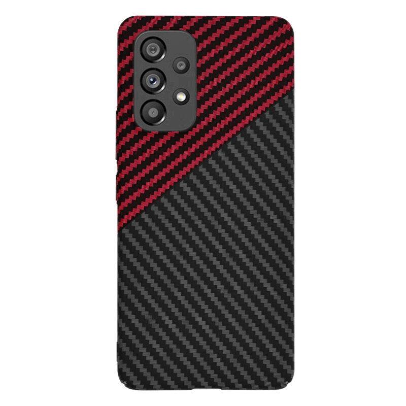 Husa Samsung Galaxy A53 5G Techsuit Carbonite FiberShell, rosu inchis