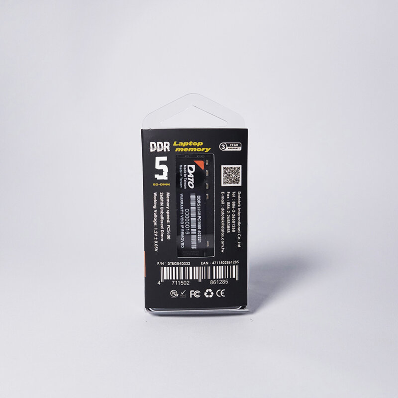 Memorie RAM DDR5 laptop, 8GB, 5600MHz Dato, DT8G5DS56, negru