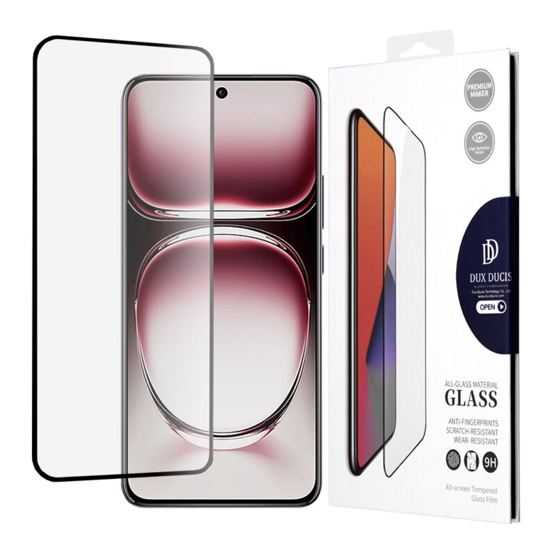 Folie sticla Oppo Reno12 Dux Ducis Tempered Glass, negru