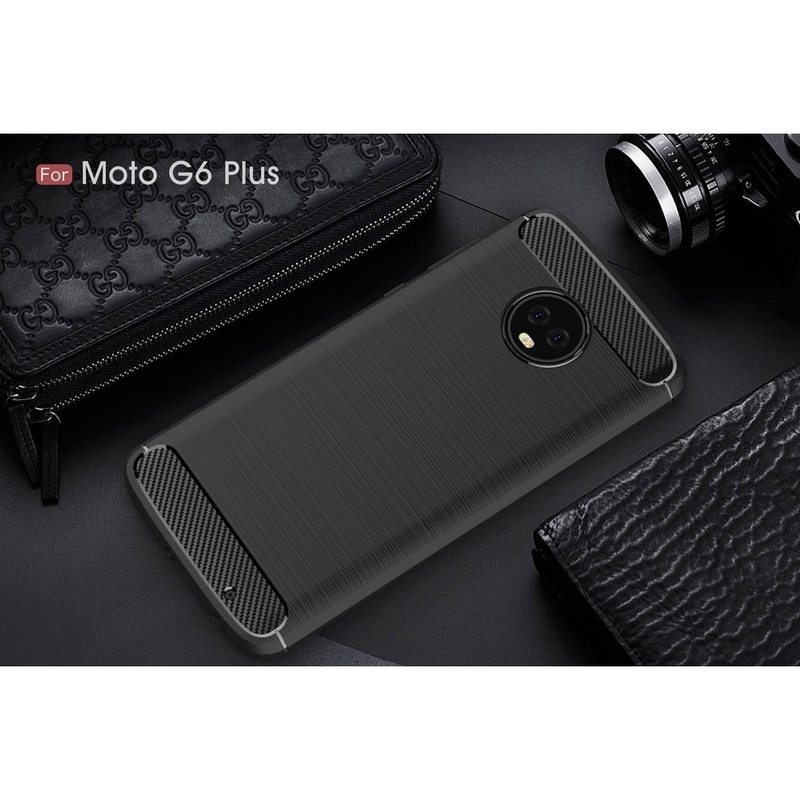 Husa Motorola Moto G6 Plus TPU Carbon Negru