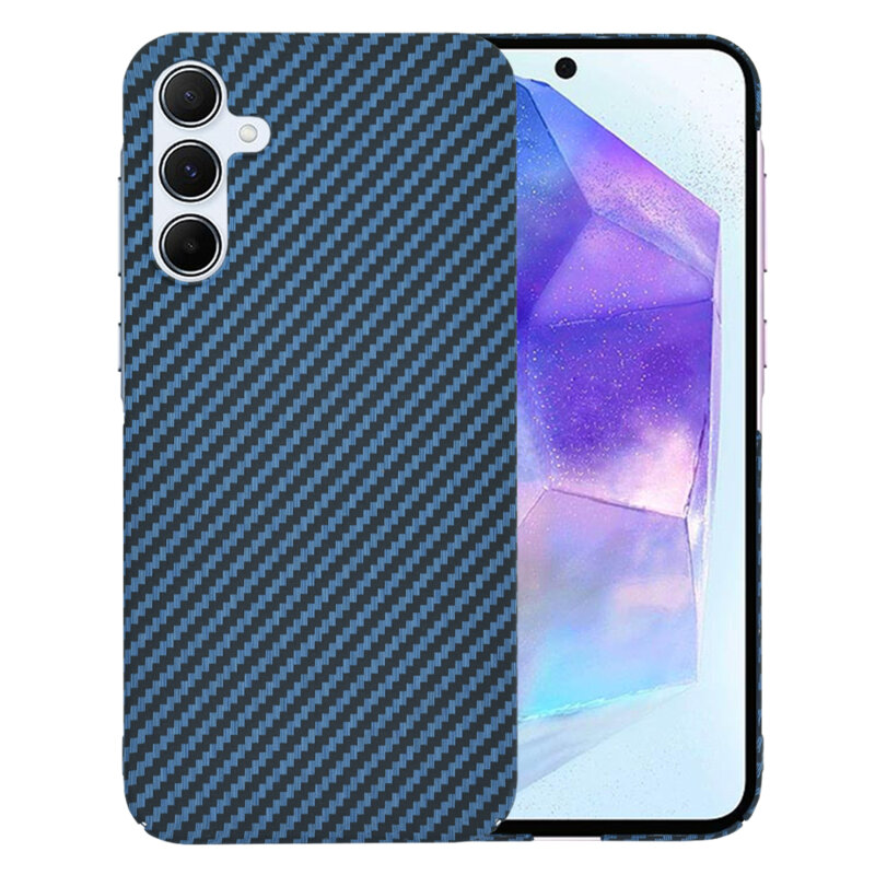 Husa Samsung Galaxy A55 5G Techsuit Carbonite FiberShell, cyan