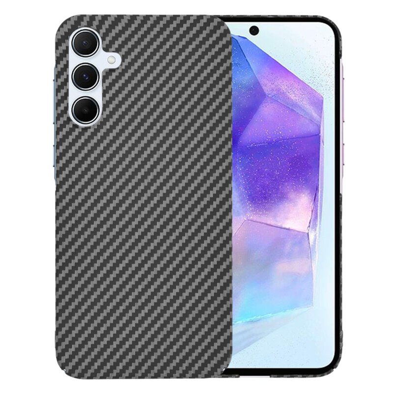 Husa Samsung Galaxy A55 5G Techsuit Carbonite FiberShell, negru