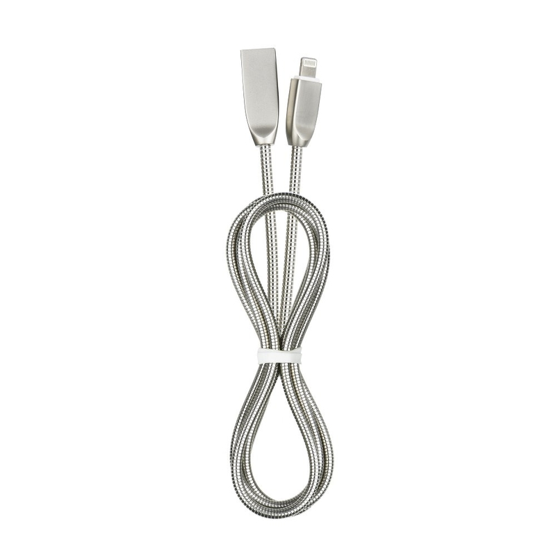 Cablu de date Lightning Metal 1.0M - Argintiu