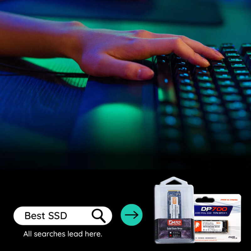 SSD memorie interna 2TB Dato, PCIe Gen5x4, 9300MB/s, DP580-2TB