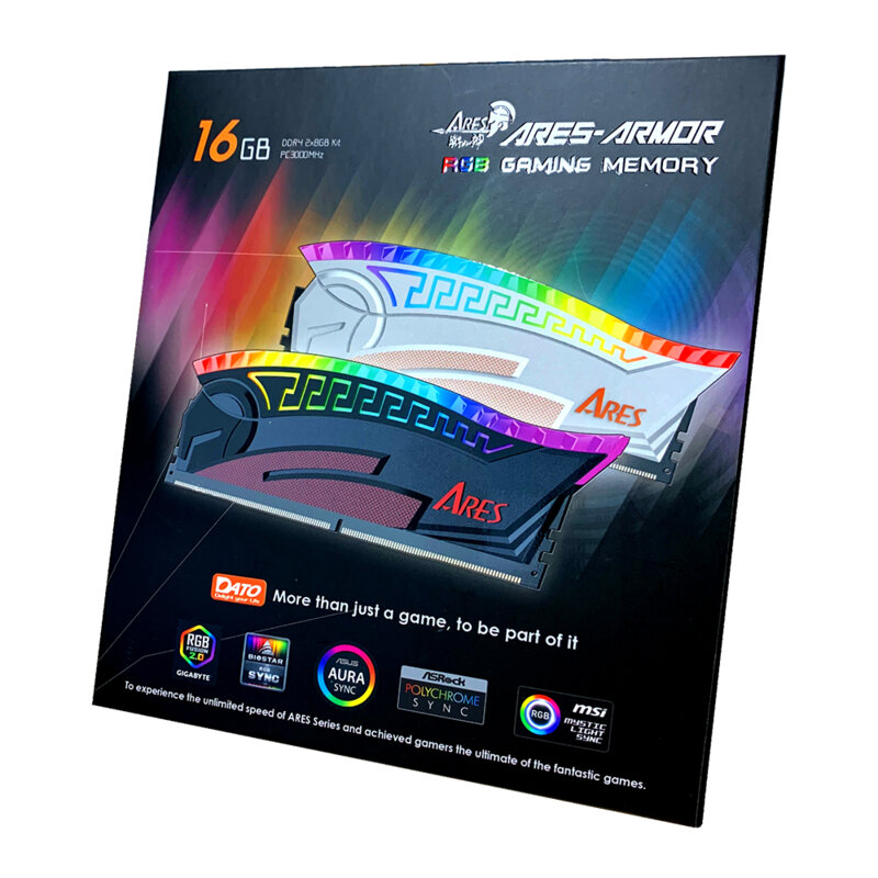Memorie DDR4 gaming 16GB, 3600MHz, RGB, Dato, AMRGB2G816G36K, negru