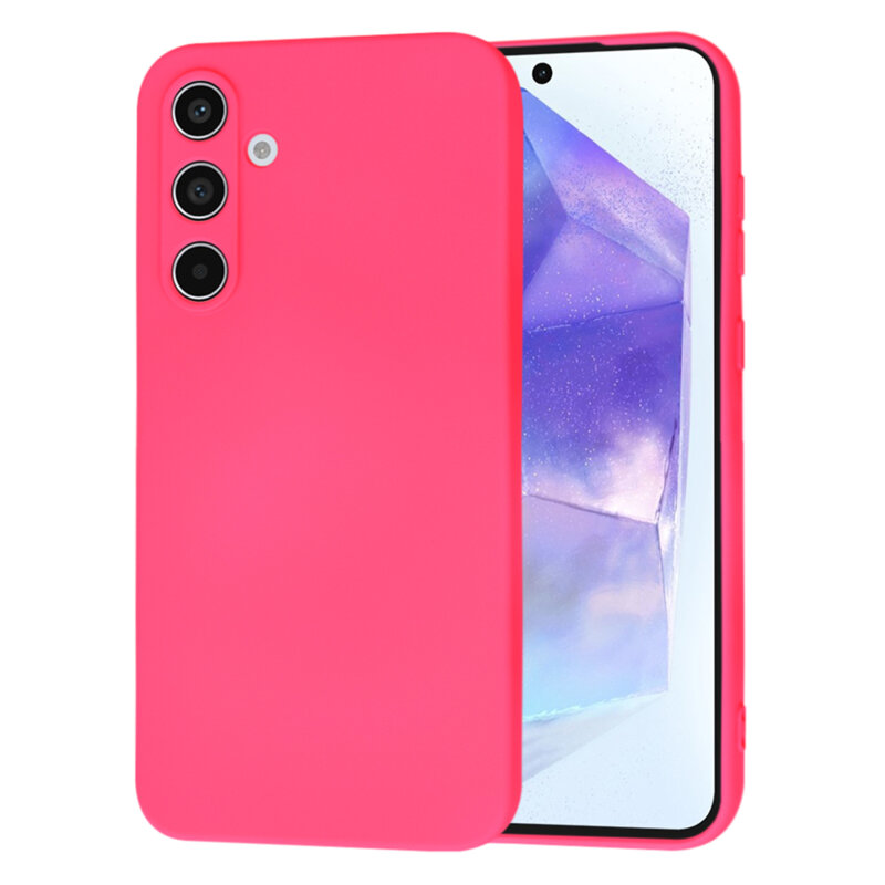 Husa silicon Samsung Galaxy A55 5G Techsuit SoftFlex, fucsia