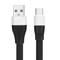 Cablu de date Flat USB 2.0 -USB-C - Negru
