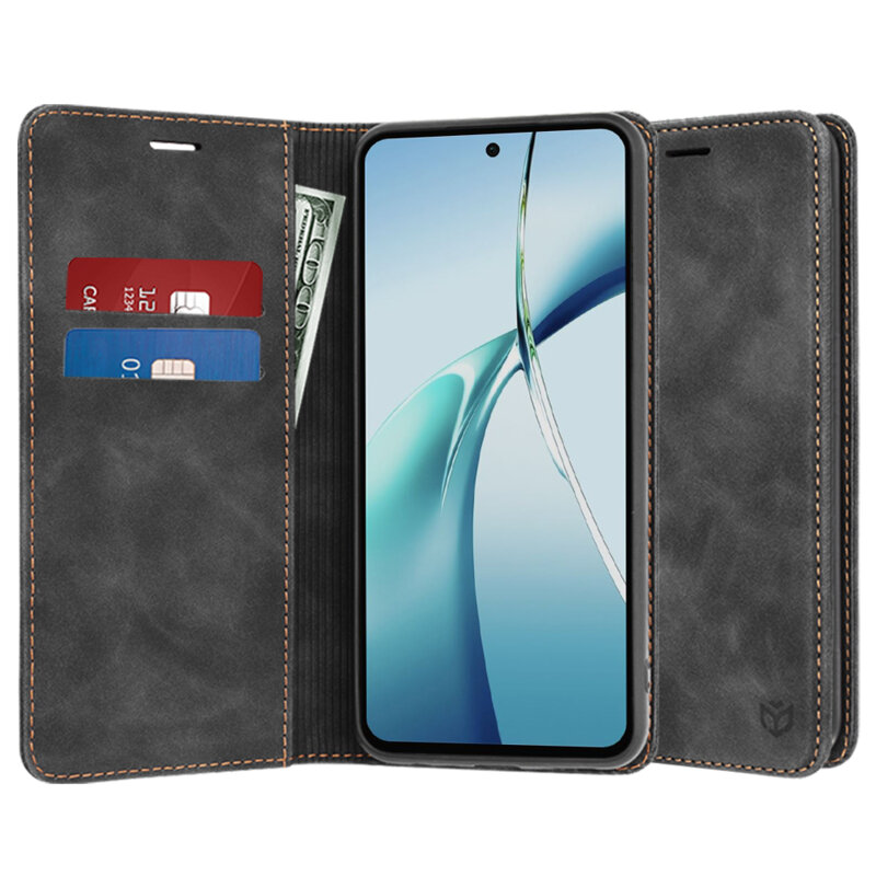 Husa piele OnePlus Nord CE4 Lite Techsuit Confy Cover, negru