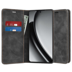 Husa piele Realme GT 6 Techsuit Confy Cover, negru