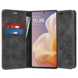 Husa piele Motorola Moto G85 Techsuit Confy Cover, negru