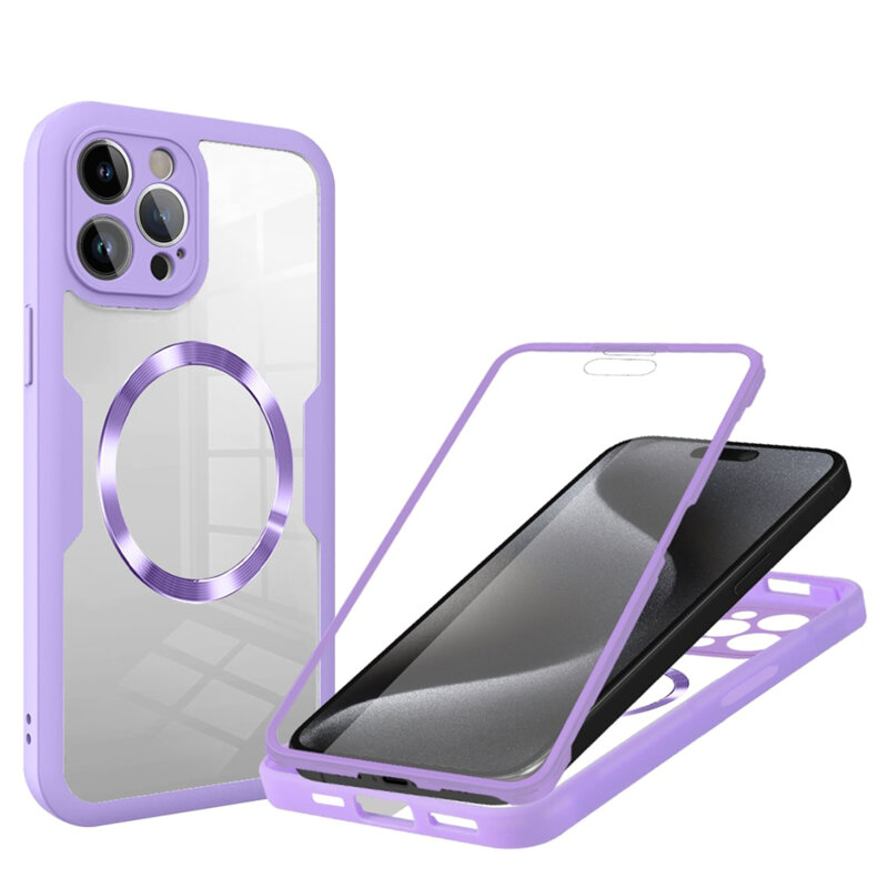 Husa 360° iPhone 15 Pro Techsuit ColorVerse MagSafe, mov