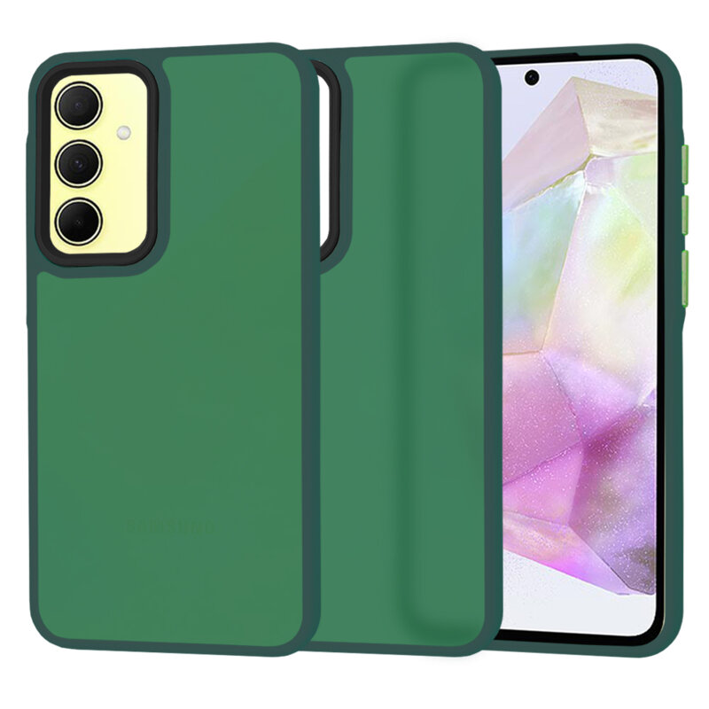 Husa Samsung Galaxy A35 5G Techsuit HaloFrost Series, verde inchis
