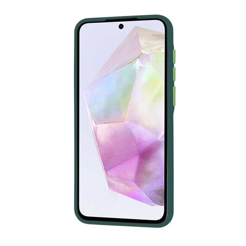 Husa Samsung Galaxy A35 5G Techsuit HaloFrost Series, verde inchis