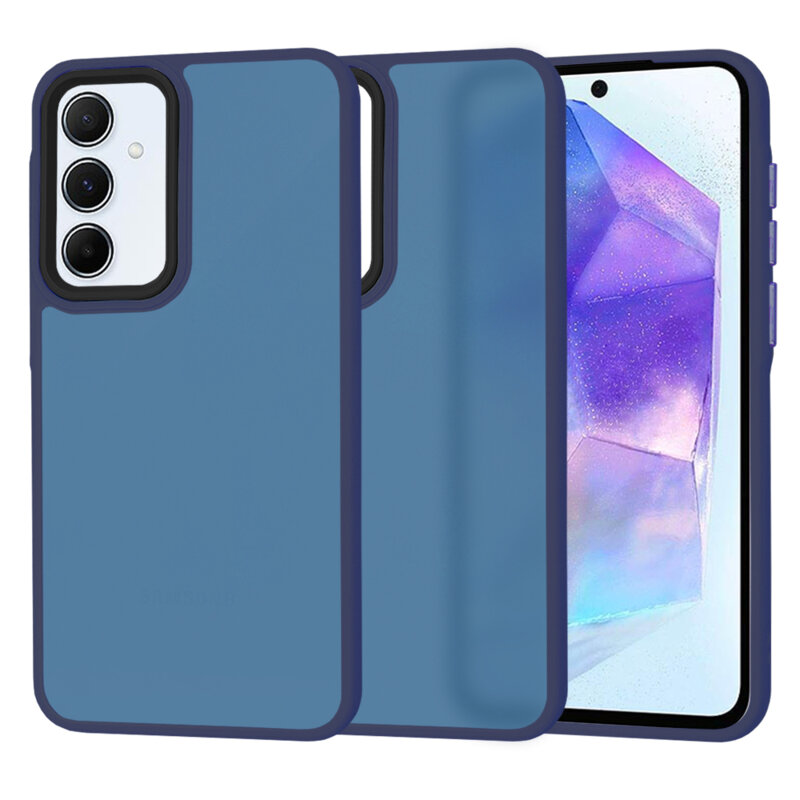 Husa Samsung Galaxy A55 5G Techsuit HaloFrost Series, bleumarin