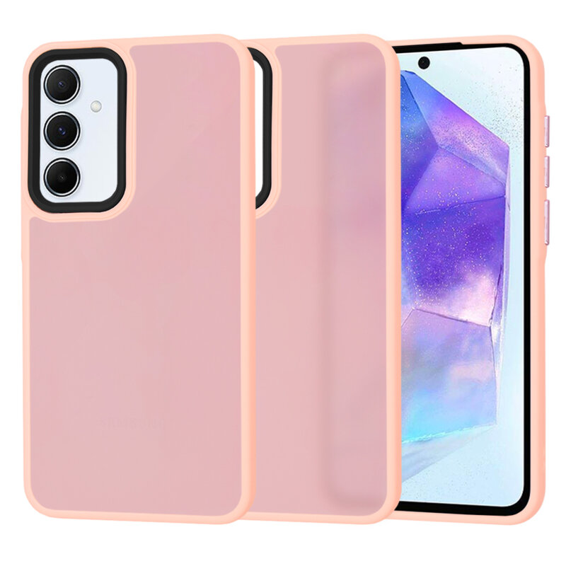 Husa Samsung Galaxy A55 5G Techsuit HaloFrost Series, roz