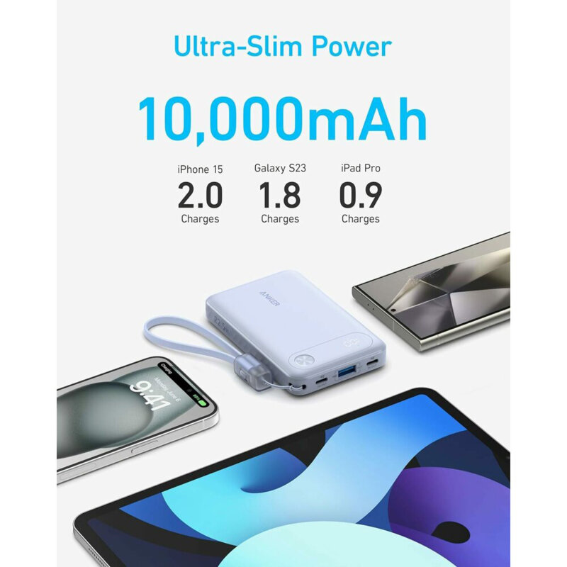 Baterie externa 2x Type-C, 1x USB Anker PowerCore, 10000mAh