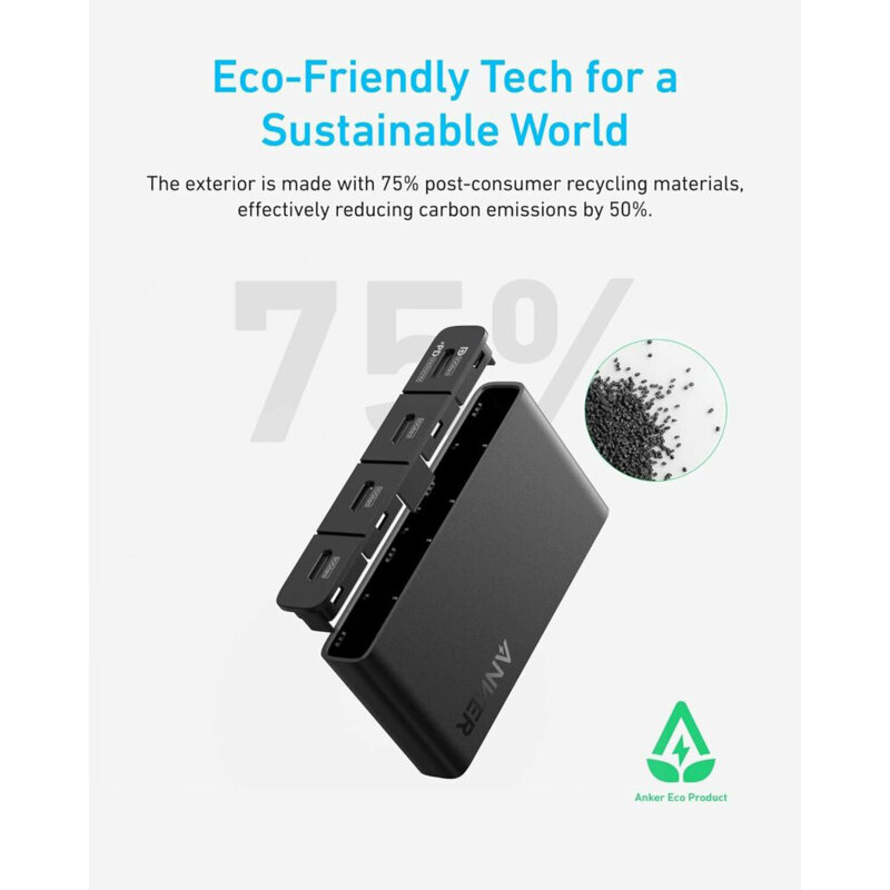 Docking station, hub 4x Type-C, 10Gbps, 100W Anker, negru