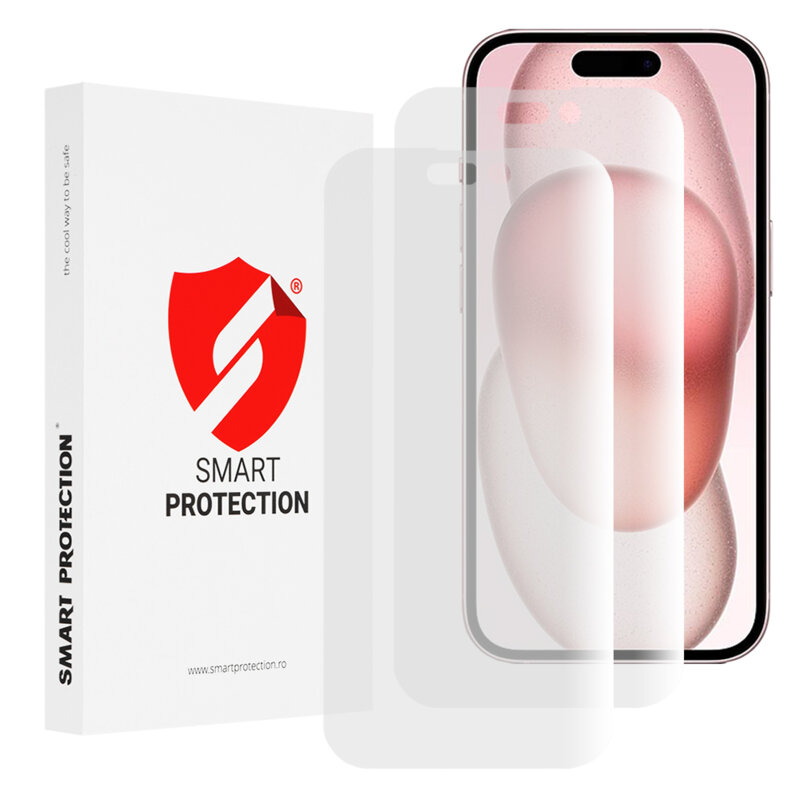 [Pachet 2x] Folie regenerabila premium iPhone 15 Smart Protection Classic, transparenta